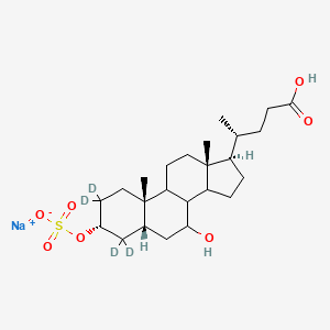 sodium;[(3R,5R,7S,10S,13R,17R)-17-[(2R)-4-carboxybutan-2-yl]-2,2,4,4-tetradeuterio-7-hydroxy-10,13-dimethyl-3,5,6,7,8,9,11,12,14,15,16,17-dodecahydro-1H-cyclopenta[a]phenanthren-3-yl] sulfate