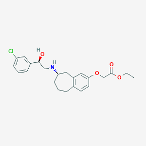 molecular formula C23H28ClNO4 B1241574 ethyl 2-((S)-8-((R)-2-(3-chlorophenyl)-2-hydroxyethylamino)-6,7,8,9-tetrahydro-5H-benzo[7]annulen-2-yloxy)acetate 