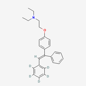 molecular formula C26H29NO B12415812 N,N-diethyl-2-[4-[(E)-2-(2,3,4,5,6-pentadeuteriophenyl)-1-phenylethenyl]phenoxy]ethanamine 