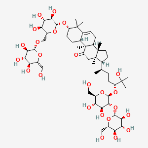 (3S,8S,9R,10R,13R,14S,17R)-17-[(2R,5R)-5-[(2S,3R,4S,5S,6R)-4,5-dihydroxy-6-(hydroxymethyl)-3-[(2R,3S,4R,5R,6S)-3,4,5-trihydroxy-6-(hydroxymethyl)oxan-2-yl]oxyoxan-2-yl]oxy-6-hydroxy-6-methylheptan-2-yl]-4,4,9,13,14-pentamethyl-3-[(2R,3R,4S,5S,6R)-3,4,5-trihydroxy-6-[[(2R,3R,4S,5S,6R)-3,4,5-trihydroxy-6-(hydroxymethyl)oxan-2-yl]oxymethyl]oxan-2-yl]oxy-1,2,3,7,8,10,12,15,16,17-decahydrocyclopenta[a]phenanthren-11-one