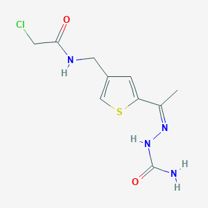 molecular formula C10H13ClN4O2S B1241593 N-({5-[N-(氨基羰基)乙烷腙酰基]-3-噻吩基}甲基)-2-氯乙酰胺 