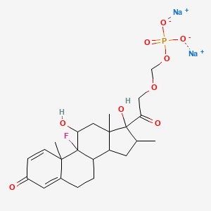 molecular formula C23H30FNa2O9P B12415985 Disodium;[2-(9-fluoro-11,17-dihydroxy-10,13,16-trimethyl-3-oxo-6,7,8,11,12,14,15,16-octahydrocyclopenta[a]phenanthren-17-yl)-2-oxoethoxy]methyl phosphate 