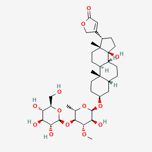 3-[(3S,5R,8R,9S,10S,13R,14S,17S)-14-hydroxy-3-[(2R,3S,4S,5S,6S)-3-hydroxy-4-methoxy-6-methyl-5-[(2S,3R,4S,5S,6R)-3,4,5-trihydroxy-6-(hydroxymethyl)oxan-2-yl]oxyoxan-2-yl]oxy-10,13-dimethyl-1,2,3,4,5,6,7,8,9,11,12,15,16,17-tetradecahydrocyclopenta[a]phenanthren-17-yl]-2H-furan-5-one