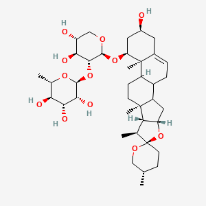 (2S,3R,4R,5R,6S)-2-[(2S,3R,4S,5R)-4,5-dihydroxy-2-[(4S,5'S,6R,7S,8R,9S,13R,14S,16S)-16-hydroxy-5',7,9,13-tetramethylspiro[5-oxapentacyclo[10.8.0.02,9.04,8.013,18]icos-18-ene-6,2'-oxane]-14-yl]oxyoxan-3-yl]oxy-6-methyloxane-3,4,5-triol