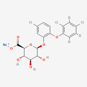 molecular formula C18H14Cl3NaO8 B12416113 Triclosan (3',5',6'-d3) O-b-D-Glucuronide Sodium Salt 