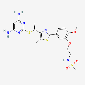 N-{2-[5-(4-{(1r)-1-[(4,6-Diaminopyrimidin-2-Yl)sulfanyl]ethyl}-5-Methyl-1,3-Thiazol-2-Yl)-2-Methoxyphenoxy]ethyl}methanesulfonamide