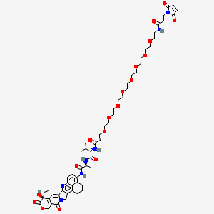 molecular formula C57H77N7O18 B12416187 Mal-PEG8-amide-Val-Ala-(4-NH2)-Exatecan 