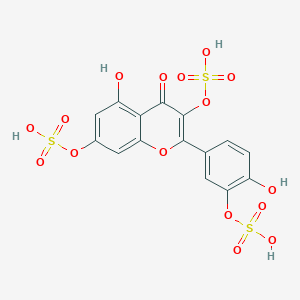 molecular formula C15H10O16S3 B1241625 Quercetin 3,3',7-trissulfate 