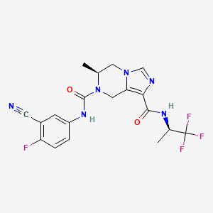 molecular formula C19H18F4N6O2 B12416271 (6S)-7-N-(3-cyano-4-fluorophenyl)-6-methyl-1-N-[(2R)-1,1,1-trifluoropropan-2-yl]-6,8-dihydro-5H-imidazo[1,5-a]pyrazine-1,7-dicarboxamide 