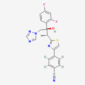 molecular formula C22H17F2N5OS B12416285 2,3,5,6-tetradeuterio-4-[2-[(2R,3R)-3-(2,4-difluorophenyl)-3-hydroxy-4-(1,2,4-triazol-1-yl)butan-2-yl]-1,3-thiazol-4-yl]benzonitrile 