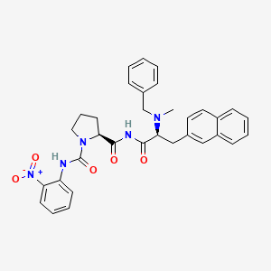 (2S)-2-N-[(2S)-2-[benzyl(methyl)amino]-3-naphthalen-2-ylpropanoyl]-1-N-(2-nitrophenyl)pyrrolidine-1,2-dicarboxamide