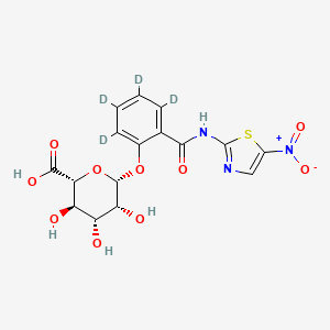 molecular formula C16H15N3O10S B12416328 Tizoxanide-D4 glucuronide 