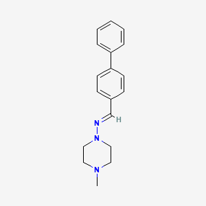 (E)-N-(4-methylpiperazin-1-yl)-1-(4-phenylphenyl)methanimine