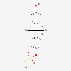 molecular formula C15H15NaO5S B12416355 sodium;[4-[1,1,1,3,3,3-hexadeuterio-2-(4-hydroxyphenyl)propan-2-yl]phenyl] sulfate 