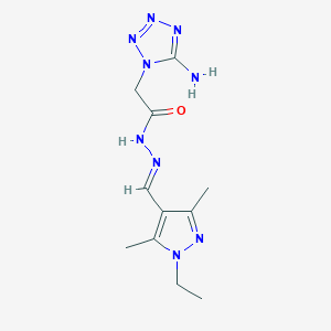 2-(5-amino-1H-tetrazol-1-yl)-N'-[(E)-(1-ethyl-3,5-dimethyl-1H-pyrazol-4-yl)methylidene]acetohydrazide