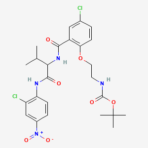 tert-butyl N-[2-[4-chloro-2-[[1-(2-chloro-4-nitroanilino)-3-methyl-1-oxobutan-2-yl]carbamoyl]phenoxy]ethyl]carbamate