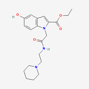 molecular formula C20H27N3O4 B12416385 Ethyl 5-hydroxy-1-(2-oxo-2-((2-(piperidin-1-yl)ethyl)amino)ethyl)-1H-indole-2-carboxylate 