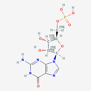 [(2R,3S,4R,5R)-5-(2-amino-6-oxo-1H-purin-9-yl)-3,4-dihydroxy(2,3,4,5-13C4)oxolan-2-yl](113C)methyl dihydrogen phosphate