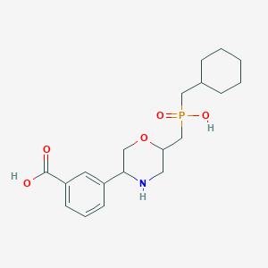 3-[6-[[Cyclohexylmethyl(hydroxy)phosphoryl]methyl]morpholin-3-yl]benzoic acid