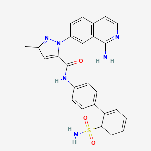1-(1-aminoisoquinolin-7-yl)-3-methyl-N-[4-(2-sulfamoylphenyl)phenyl]-1H-pyrazole-5-carboxamide