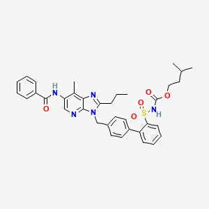 3-methylbutyl N-[2-[4-[(6-benzamido-7-methyl-2-propylimidazo[4,5-b]pyridin-3-yl)methyl]phenyl]phenyl]sulfonylcarbamate
