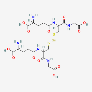 molecular formula C20H32N6O12S2Se B1241663 2-Amino-5-[[3-[2-[(4-amino-4-carboxybutanoyl)amino]-3-(carboxymethylamino)-3-oxopropyl]sulfanylselanylsulfanyl-1-(carboxymethylamino)-1-oxopropan-2-yl]amino]-5-oxopentanoic acid 