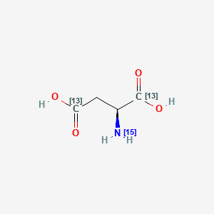 molecular formula C4H7NO4 B12416701 (2S)-2-(15N)azanyl(1,4-13C2)butanedioic acid 