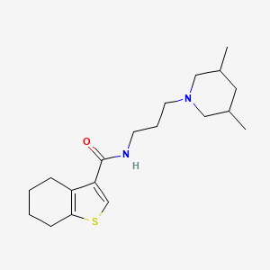 molecular formula C19H30N2OS B1241673 N-[3-(3,5-dimethyl-1-piperidinyl)propyl]-4,5,6,7-tetrahydro-1-benzothiophene-3-carboxamide 