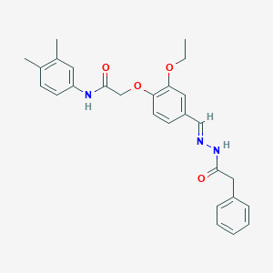 N-(3,4-dimethylphenyl)-2-(2-ethoxy-4-{(E)-[2-(phenylacetyl)hydrazinylidene]methyl}phenoxy)acetamide
