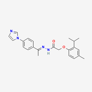 N-[(E)-1-(4-imidazol-1-ylphenyl)ethylideneamino]-2-(4-methyl-2-propan-2-ylphenoxy)acetamide