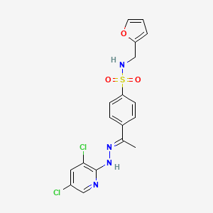 4-[(E)-N-[(3,5-dichloropyridin-2-yl)amino]-C-methylcarbonimidoyl]-N-(furan-2-ylmethyl)benzenesulfonamide