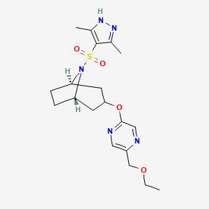 molecular formula C19H27N5O4S B12416817 (1S,5R)-8-[(3,5-dimethyl-1H-pyrazol-4-yl)sulfonyl]-3-[5-(ethoxymethyl)pyrazin-2-yl]oxy-8-azabicyclo[3.2.1]octane 