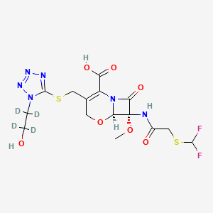 molecular formula C15H18F2N6O7S2 B12416819 (6R,7R)-7-[[2-(difluoromethylsulfanyl)acetyl]amino]-7-methoxy-8-oxo-3-[[1-(1,1,2,2-tetradeuterio-2-hydroxyethyl)tetrazol-5-yl]sulfanylmethyl]-5-oxa-1-azabicyclo[4.2.0]oct-2-ene-2-carboxylic acid 