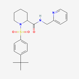 molecular formula C22H29N3O3S B1241693 1-(4-tert-butylphenyl)sulfonyl-N-(2-pyridinylmethyl)-2-piperidinecarboxamide 