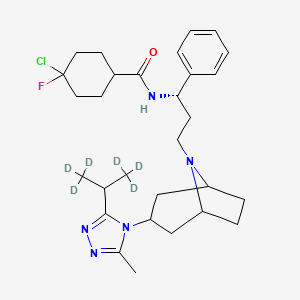 4-chloro-4-fluoro-N-[(1S)-3-[3-[3-(1,1,1,3,3,3-hexadeuteriopropan-2-yl)-5-methyl-1,2,4-triazol-4-yl]-8-azabicyclo[3.2.1]octan-8-yl]-1-phenylpropyl]cyclohexane-1-carboxamide