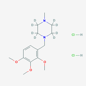 molecular formula C15H26Cl2N2O3 B12417167 N-Methyl trimetazidine-d8 (dihydrochloride) 