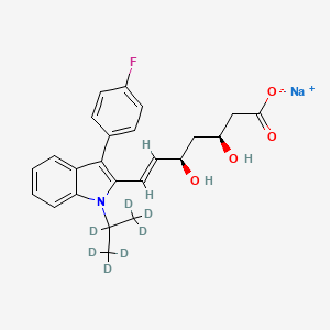 molecular formula C24H25FNNaO4 B12417200 (3S,5R)-Fluvastatin-d7 (sodium) 