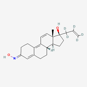 molecular formula C21H27NO2 B12417239 Estra-4,9,11-trien-3-one, 17|A-allyl-17-hydroxy-, oxime-d5 