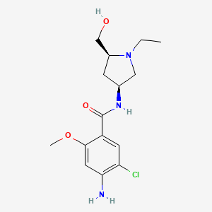 molecular formula C15H22ClN3O3 B1241743 4-amino-5-chloro-2methoxy-N-[(2s,4s)-1-ethyl-2-hydroxymethyl-4-pyrrolidinyl]benzamide 