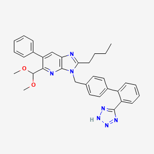 molecular formula C33H33N7O2 B1241745 2-butyl-1-[[2'-(1H-tetrazol-5-yl)biphenyl-4-yl]methyl]-5-phenyl-6-dimethoxymethyl-1H-imidazopyridine 