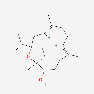molecular formula C20H34O2 B1241747 15-Oxabicyclo[10.2.1]pentadeca-5,9-dien-2-ol, 12-isopropyl-1,5,9-trimethyl- 