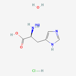 molecular formula C6H12ClN3O3 B12417474 L-Histidine-15N (hydrochloride hydrate) 