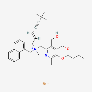 [(E)-6,6-dimethylhept-2-en-4-ynyl]-[[5-(hydroxymethyl)-8-methyl-2-propyl-4H-[1,3]dioxino[4,5-c]pyridin-6-yl]methyl]-methyl-(naphthalen-1-ylmethyl)azanium;bromide