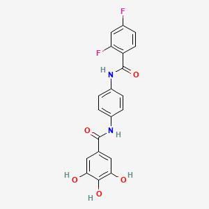 molecular formula C20H14F2N2O5 B12417535 N-[4-[(2,4-difluorobenzoyl)amino]phenyl]-3,4,5-trihydroxybenzamide 