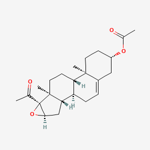 molecular formula C23H32O4 B1241761 16alpha,17alpha-Epoxy-20-oxopregn-5-en-3beta-yl acetate CAS No. 34209-81-9