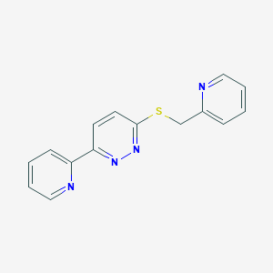 molecular formula C15H12N4S B1241768 3-(2-Pyridinyl)-6-(2-pyridinylmethylthio)pyridazine 
