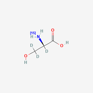 molecular formula C3H7NO3 B12417685 L-Serine-15N,d3 