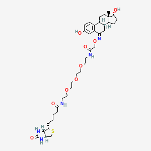 5-[(3aS,4S,6aR)-2-oxo-1,3,3a,4,6,6a-hexahydrothieno[3,4-d]imidazol-4-yl]-N-[2-[2-[2-[2-[[2-[(Z)-[(8R,9S,13S,14S,17R)-3,17-dihydroxy-13-methyl-8,9,11,12,14,15,16,17-octahydro-7H-cyclopenta[a]phenanthren-6-ylidene]amino]oxyacetyl]amino]ethoxy]ethoxy]ethoxy]ethyl]pentanamide