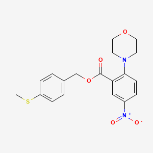 molecular formula C19H20N2O5S B1241770 (4-Methylsulfanylphenyl)methyl 2-morpholin-4-yl-5-nitrobenzoate 
