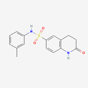 molecular formula C16H16N2O3S B1241774 N-(3-methylphenyl)-2-oxo-3,4-dihydro-1H-quinoline-6-sulfonamide 